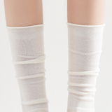 Sadie Wool Blend Slouch Mid High Sock | White