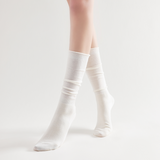 Sadie Wool Blend Slouch Mid High Sock | White