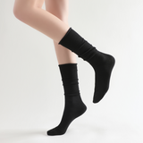 Sadie Wool Blend Slouch Mid High Sock | Black