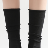 Sadie Wool Blend Slouch Mid High Sock | Black