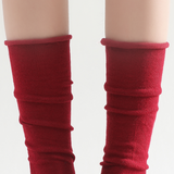 Sadie Wool Blend Slouch Mid High Sock | Red