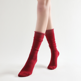Sadie Wool Blend Slouch Mid High Sock | Red