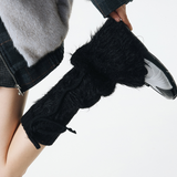 Britney Y2K Faux Fur Leg Warmers | Black