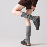 Willow Lace Chunky Knit Wool Blend Slouch Crew Socks | Gray