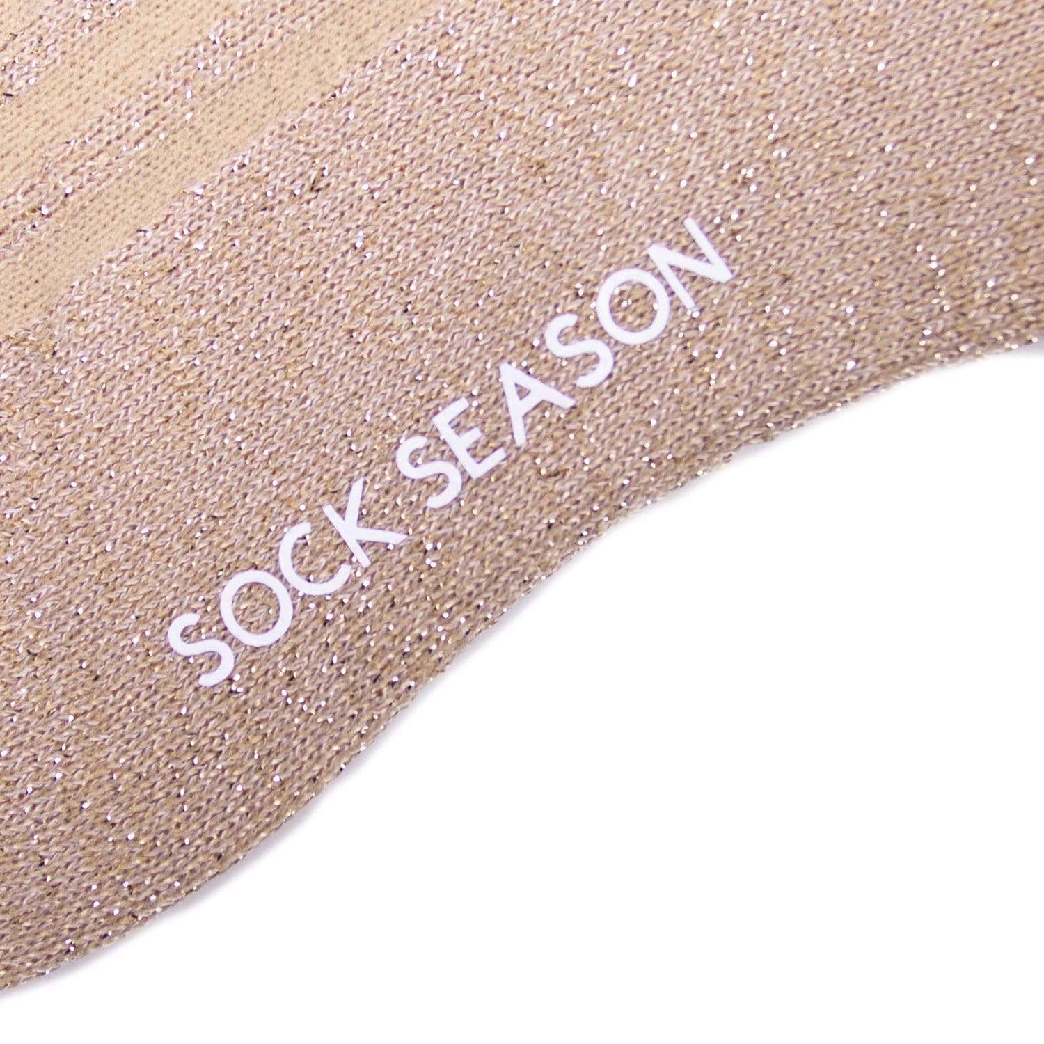 Aliyah Scallop Sparkle Crew Sock | Beige - Sock Season