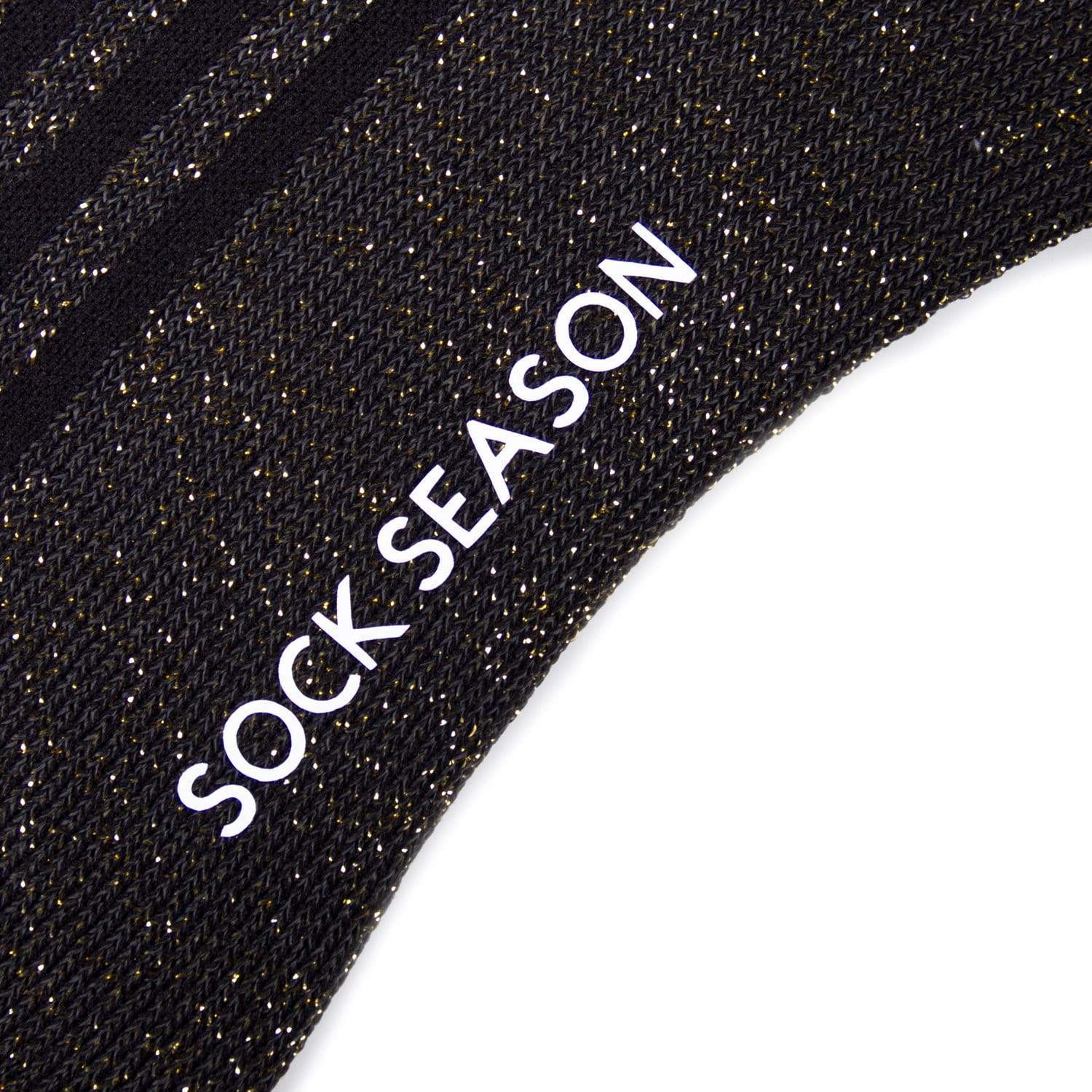 Aliyah Scallop Sparkle Crew Sock | Black Gold - Sock Season