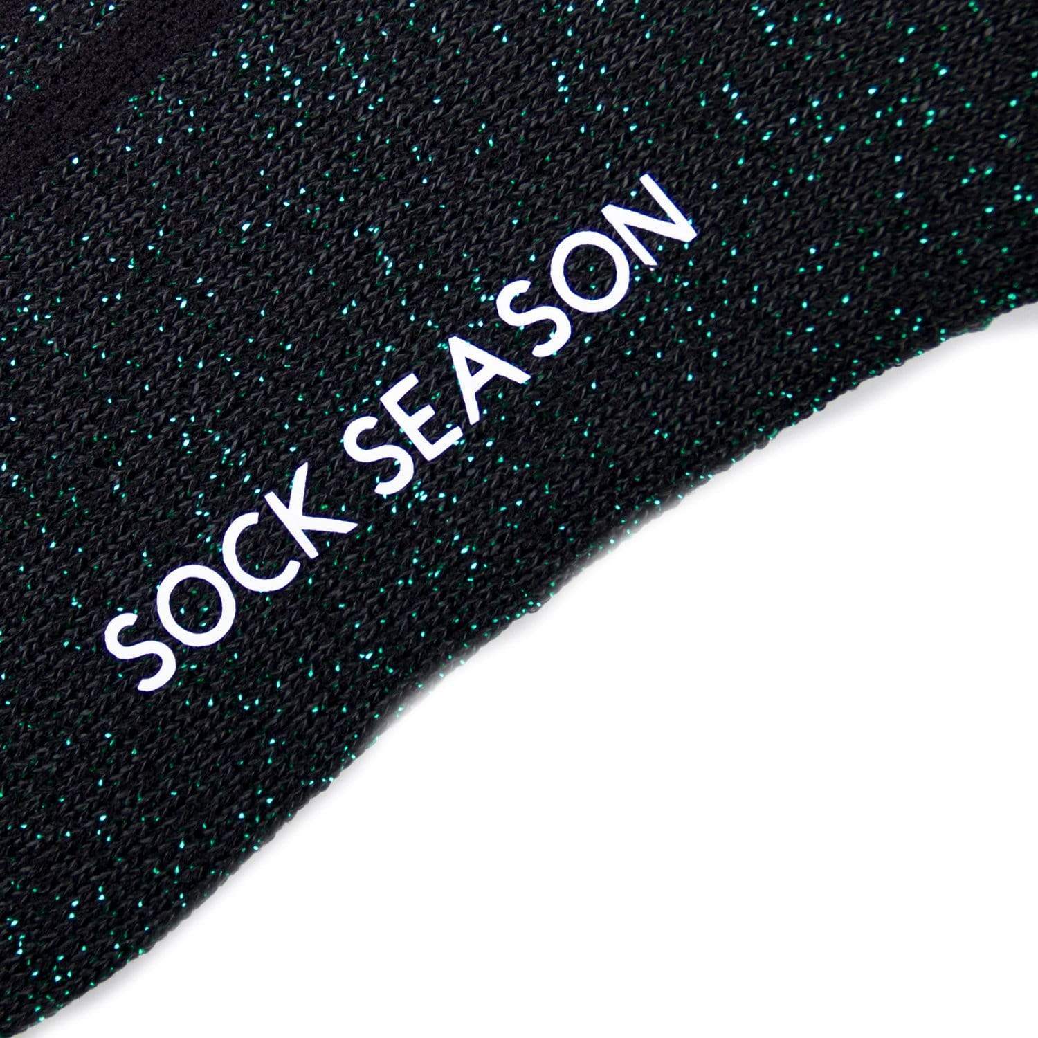Aliyah Scallop Sparkle Crew Sock | Green - Sock Season