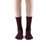 Aliyah Scallop Sparkle Crew Sock | Red - Sock Season