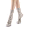 Bella Cable Knit Wool Crew Sock | Beige - Sock Season