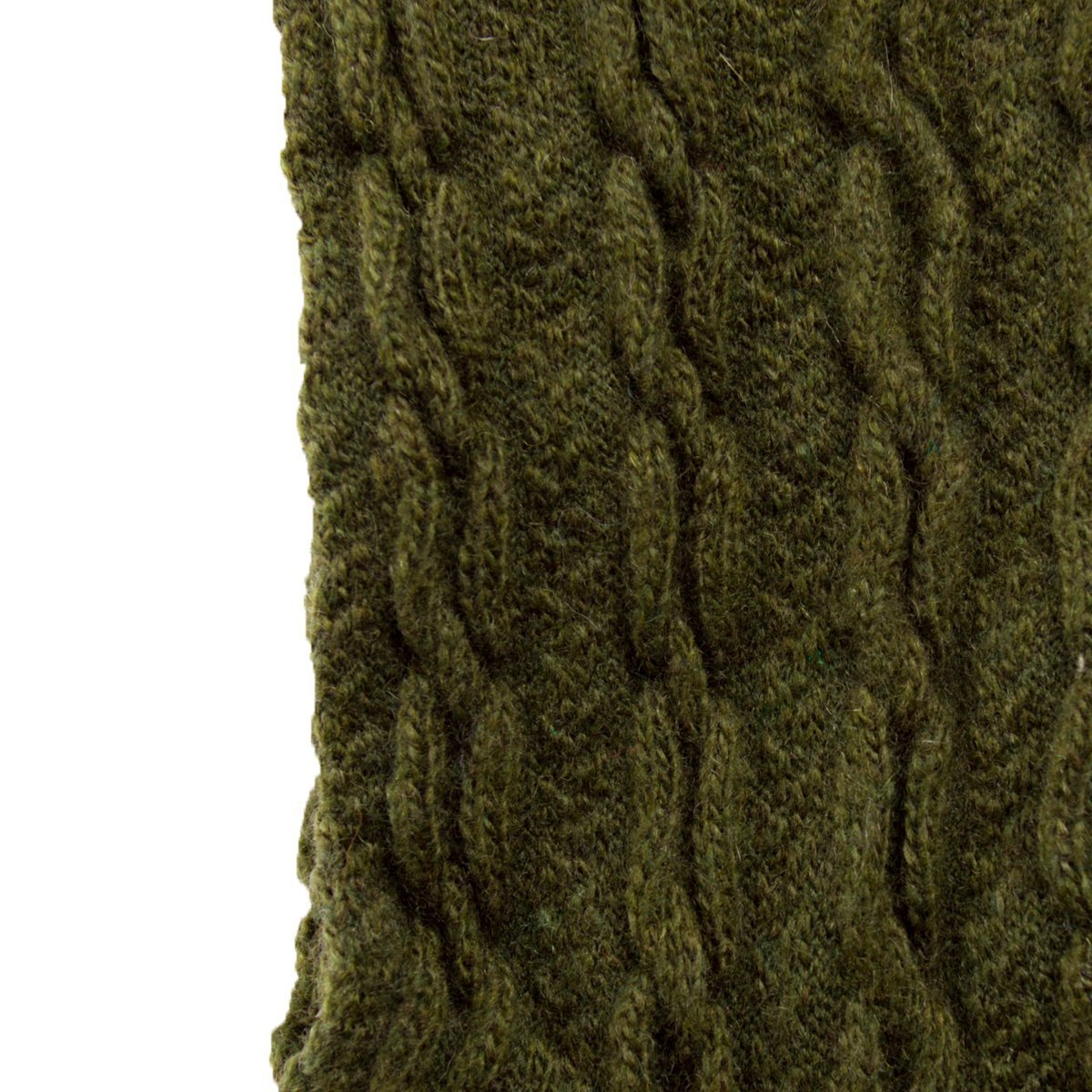 Bella Cable Knit Wool Crew Sock | Military Green - Sock Season