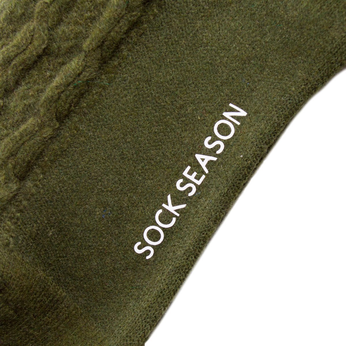 Bella Cable Knit Wool Crew Sock | Military Green - Sock Season