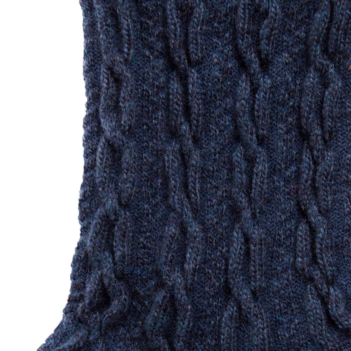 Bella Cable Knit Wool Crew Sock | Navy Blue - Sock Season