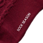Bella Cable Knit Wool Crew Sock | Red - Sock Season