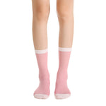 Camellia Striped Ribbed Semi-Sheer Ankle Sock | Pink - Sock Season