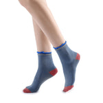 Daphne Ruffle Glitter Ankle Sock | Blue - Sock Season