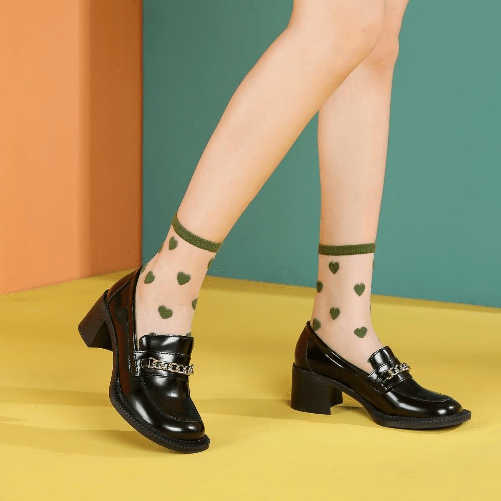 Heartbreaker Sheer Ankle Sock | Green - Sock Season