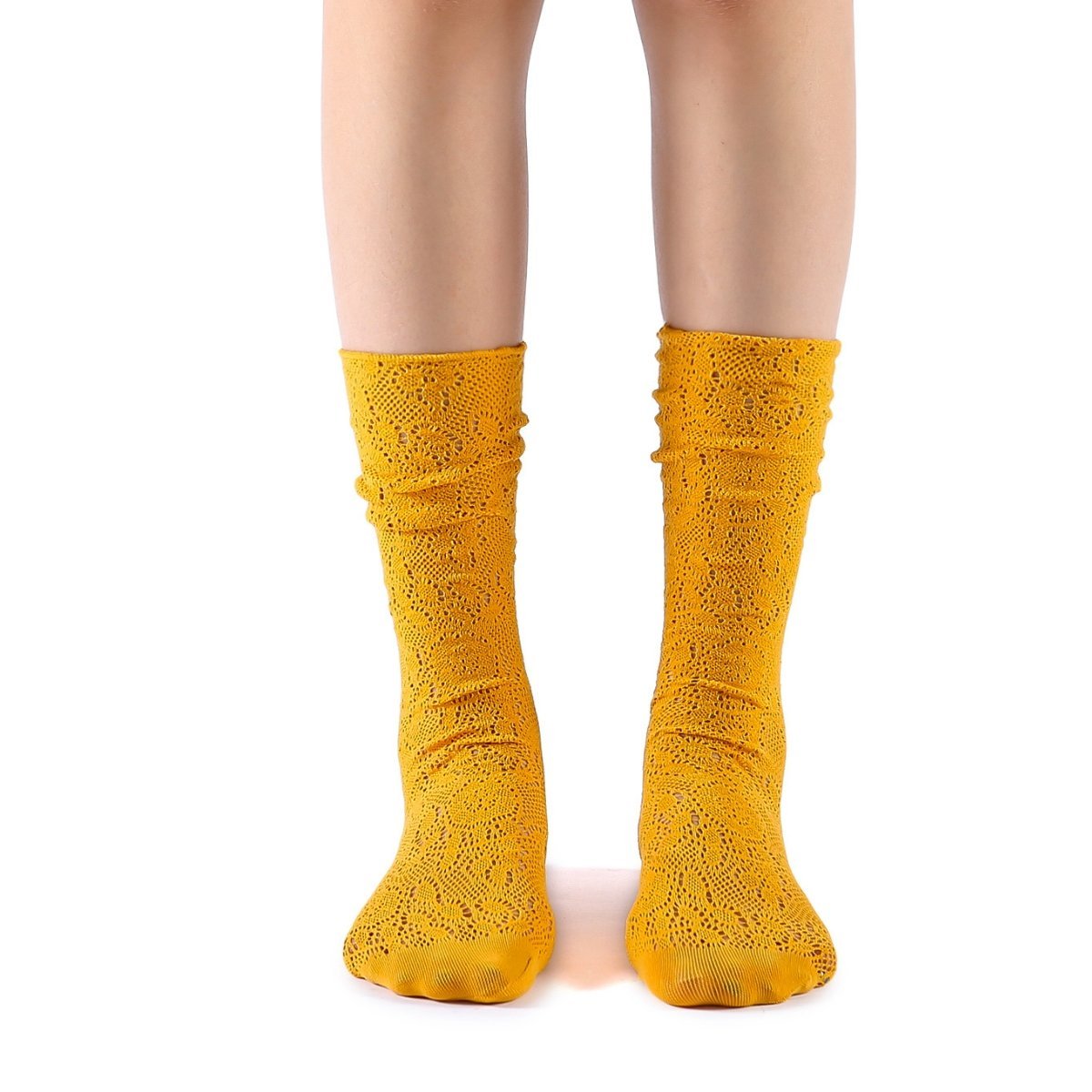 Lola Lace Crew Sock | Yellow - Sock Season
