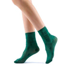 Marella Polka Sheer Mid High Sock | Forest Green - Sock Season