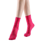 Marella Polka Sheer Mid High Sock | Fuchsia Pink - Sock Season