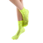 Marella Polka Sheer Mid High Sock | Neon Yellow - Sock Season