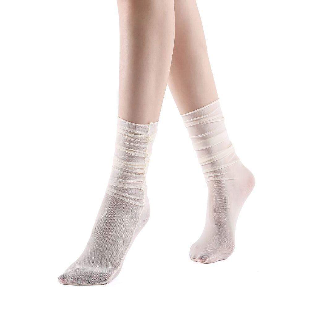 Neverminder Slouch Sheer Crew Sock | Off-White - Sock Season