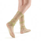 Olivia Slouch Sheer Tulle Crew Sock | Green