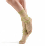 Olivia Slouch Sheer Tulle Crew Sock | Green