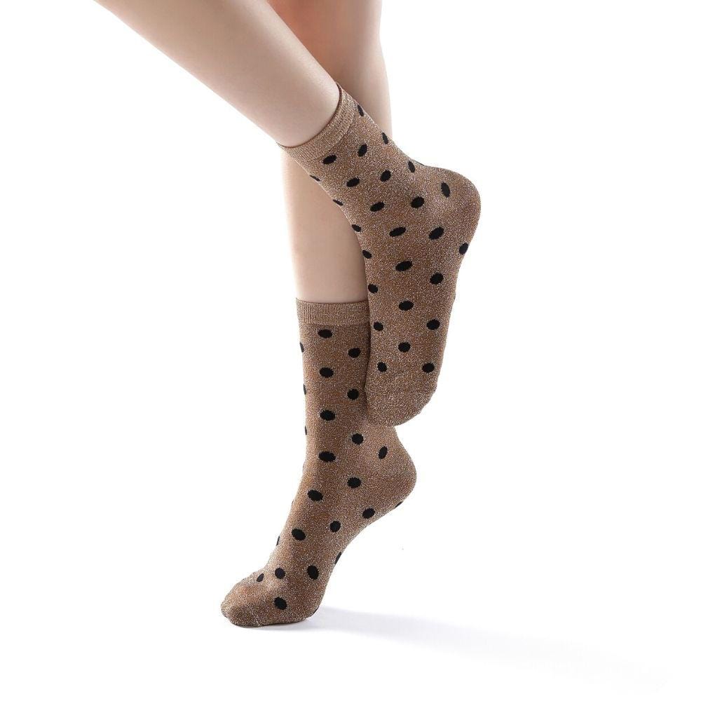 Polka Party Glitter Ankle Sock | Gold - Sock Season