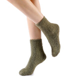 Polly Fuzzy Crew Sock | Green - Sock Season