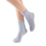 Polly Fuzzy Crew Sock | Grey - Sock Season