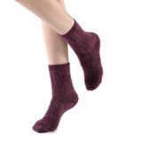 Polly Fuzzy Crew Sock | Purple - Sock Season