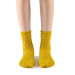 Polly Fuzzy Crew Sock | Yellow - Sock Season