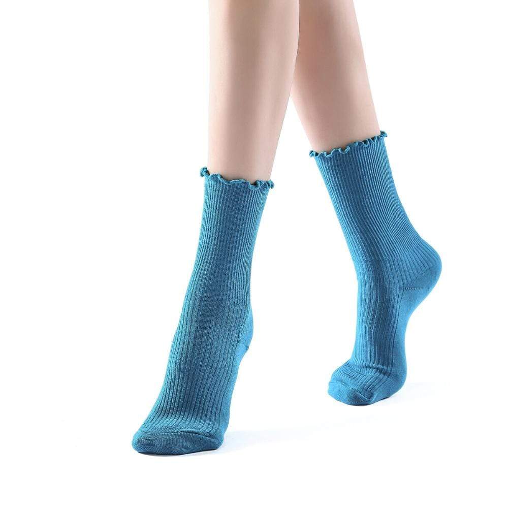 Princess Lulu Ruffle Crew Sock | Blue - Sock Season