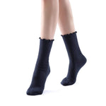 Princess Lulu Ruffle Crew Sock | Navy - Sock Season