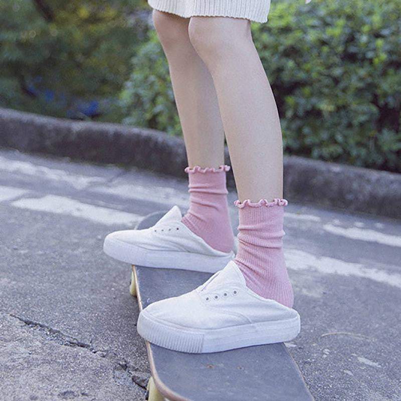 Princess Lulu Ruffle Crew Sock | Pink - Sock Season