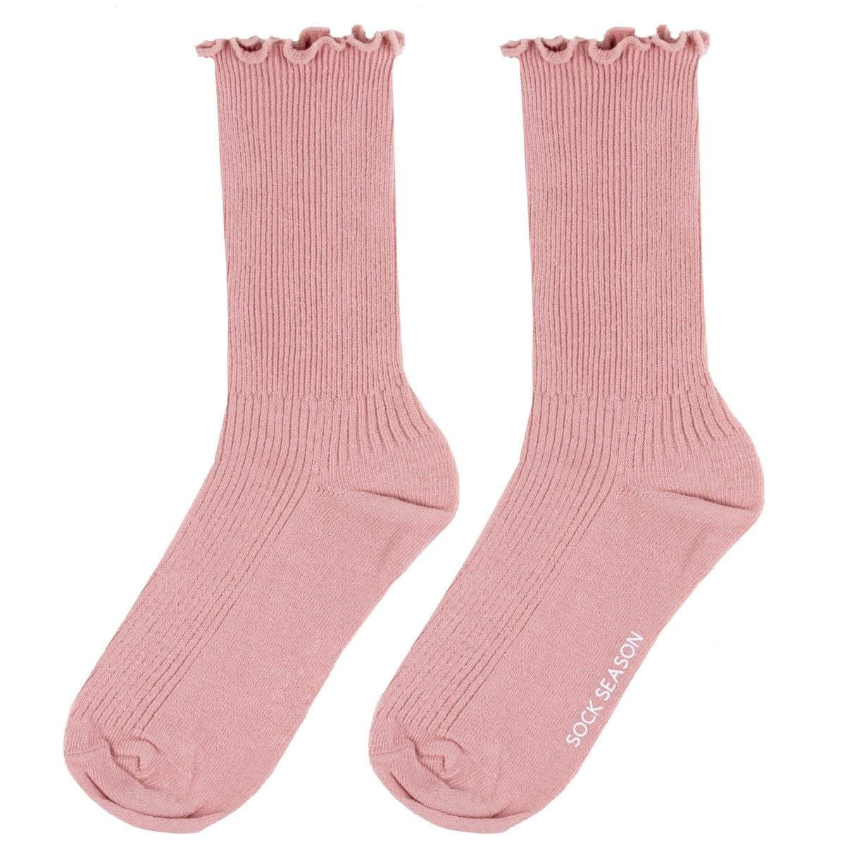 Princess Lulu Ruffle | Womens Crew Sock | Cotton | Pink