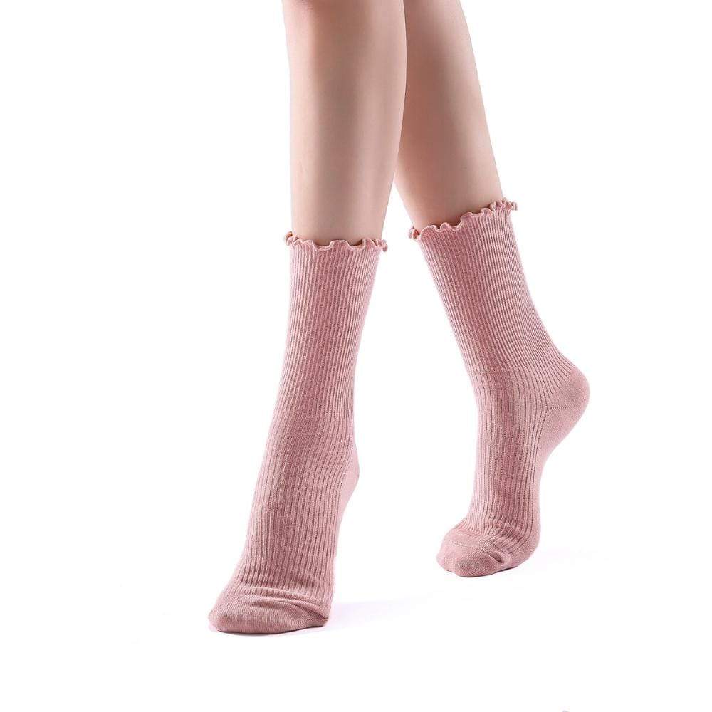 Princess Lulu Ruffle | Womens Crew Sock | Cotton | Pink – Sock Season